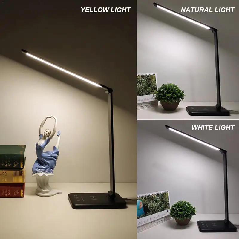 Koop Opvouwbare LED Desktop Lamp Met 3 gear Verstelbare Licht Touch Control Beschermen Oogzorg USB Opladen Controle Zacht Licht oogzorg