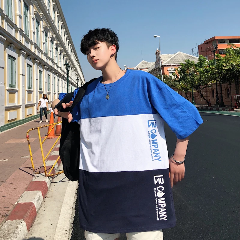 

Summer Wear T Pity 2019 New Pattern 1 Spelling Color Male Dress Easy The Wind In Hong Kong Short Sleeve T Pity Dt05 P40.