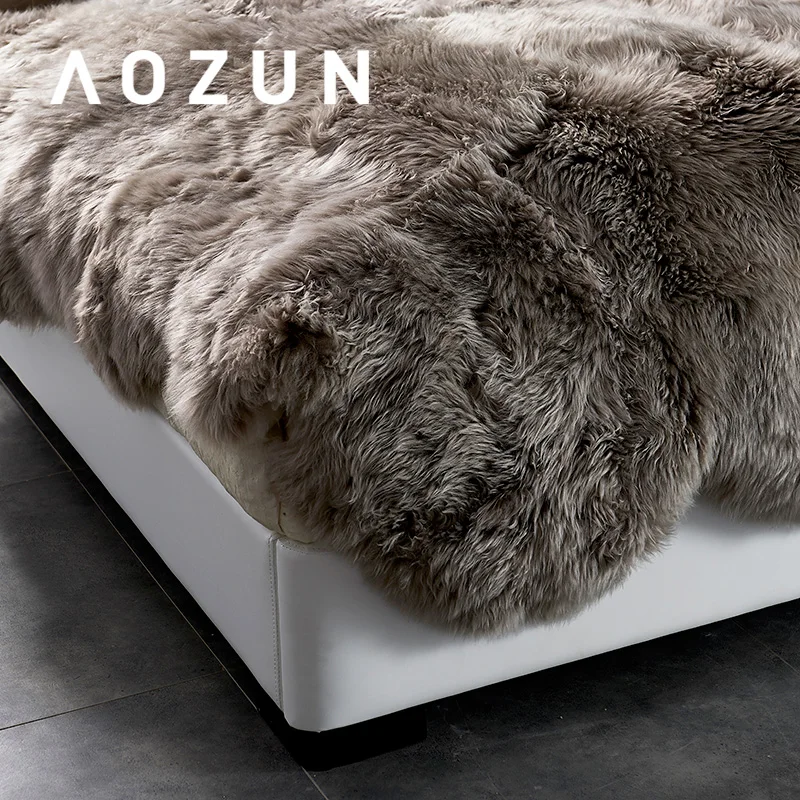 AOZUN 6P 100% овчина ковер для домашнего декора лохматый мех овечья кожа покрывало Flufffy