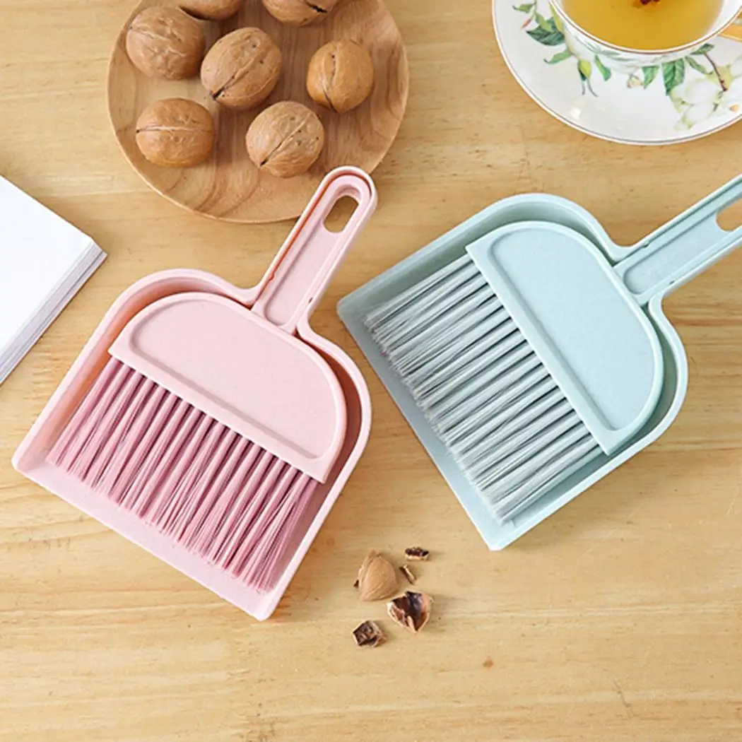 

Mini Desktop Dustpan Broom Brush 2 83g Piece Set for Sweeping Easy use, suitable home and office use. Cleaning