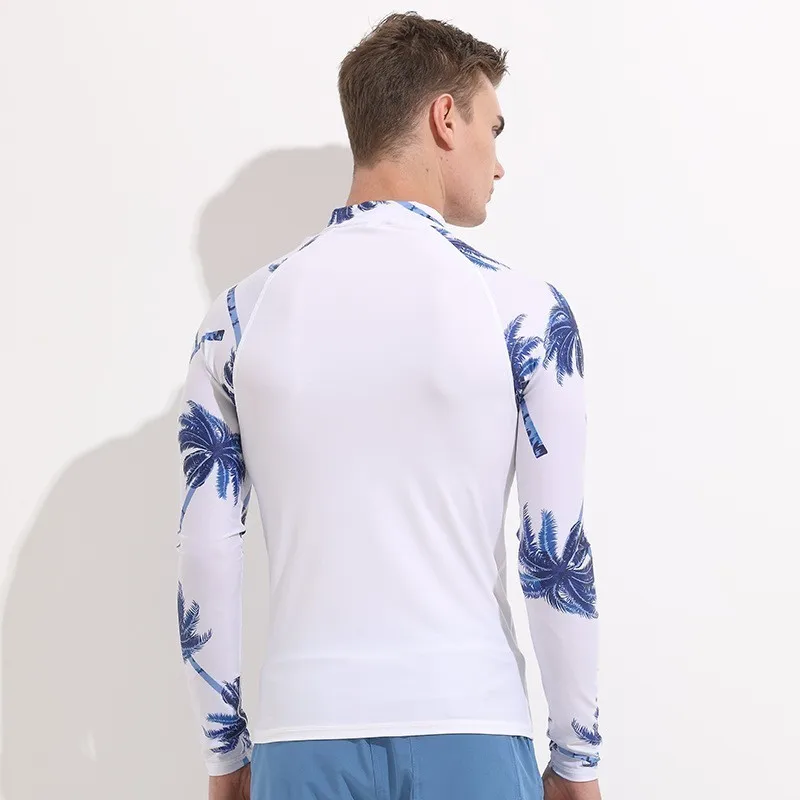 Rashguard мужской костюм для плавания с длинным рукавом на молнии мужская рубашка