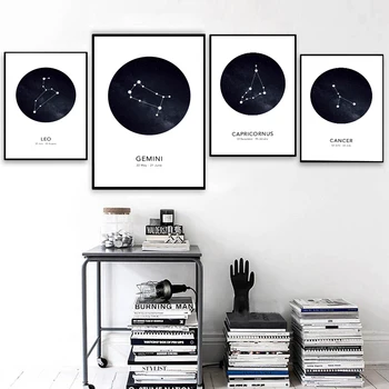 

Astrology Decorative Poster Constellation Canvas Art Prints Painting Posters Paintings On The Wall Pictures Home Room Decoration