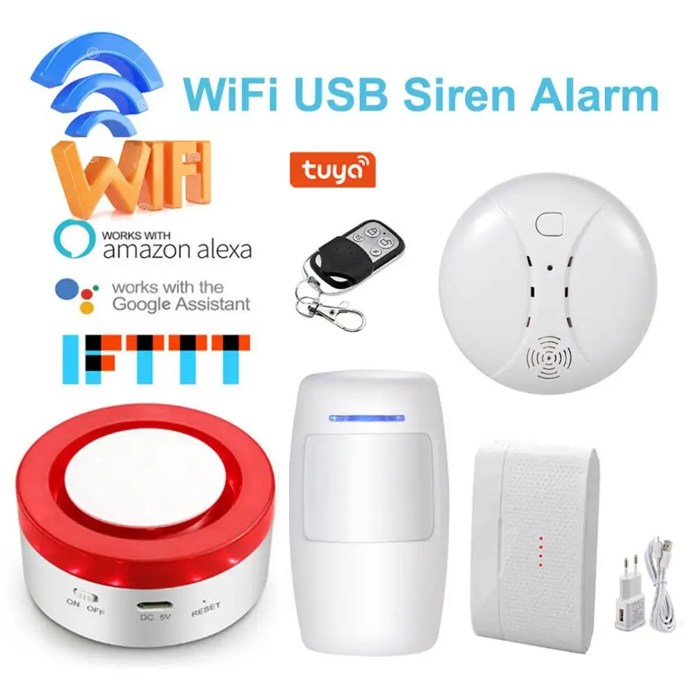 

Smart Home Wireless Gateway + 2-in-1 WiFi Security System Alarm System Wireless Alarm Host