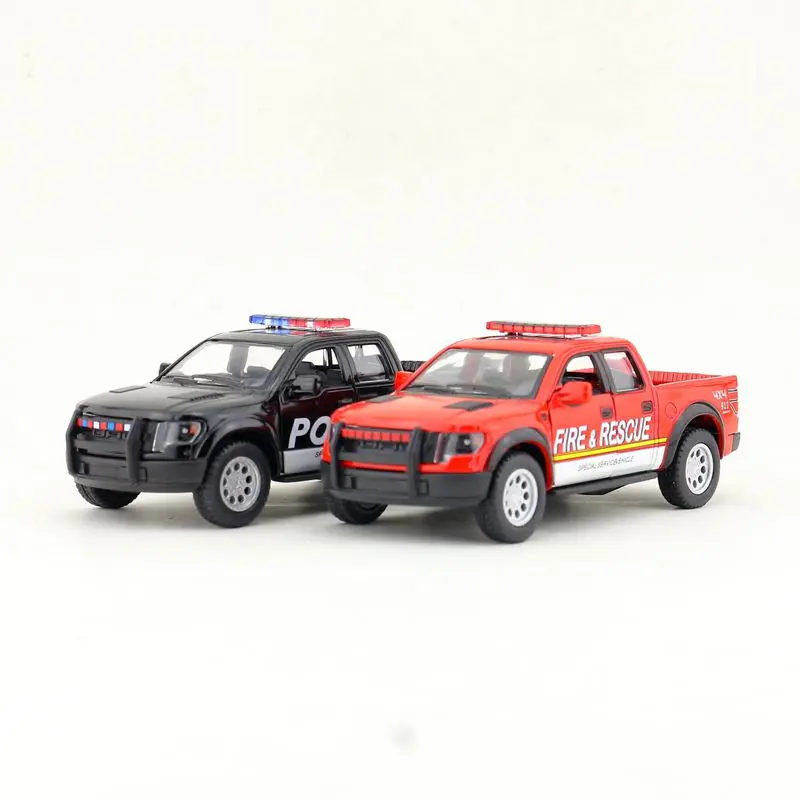 

Free Shipping/KiNSMART Toy/Diecast Model/1:46 Scale/Ford F-150 SVT Pickup Truck Police/Firefighter/Pull Back Car/Collection/Gift