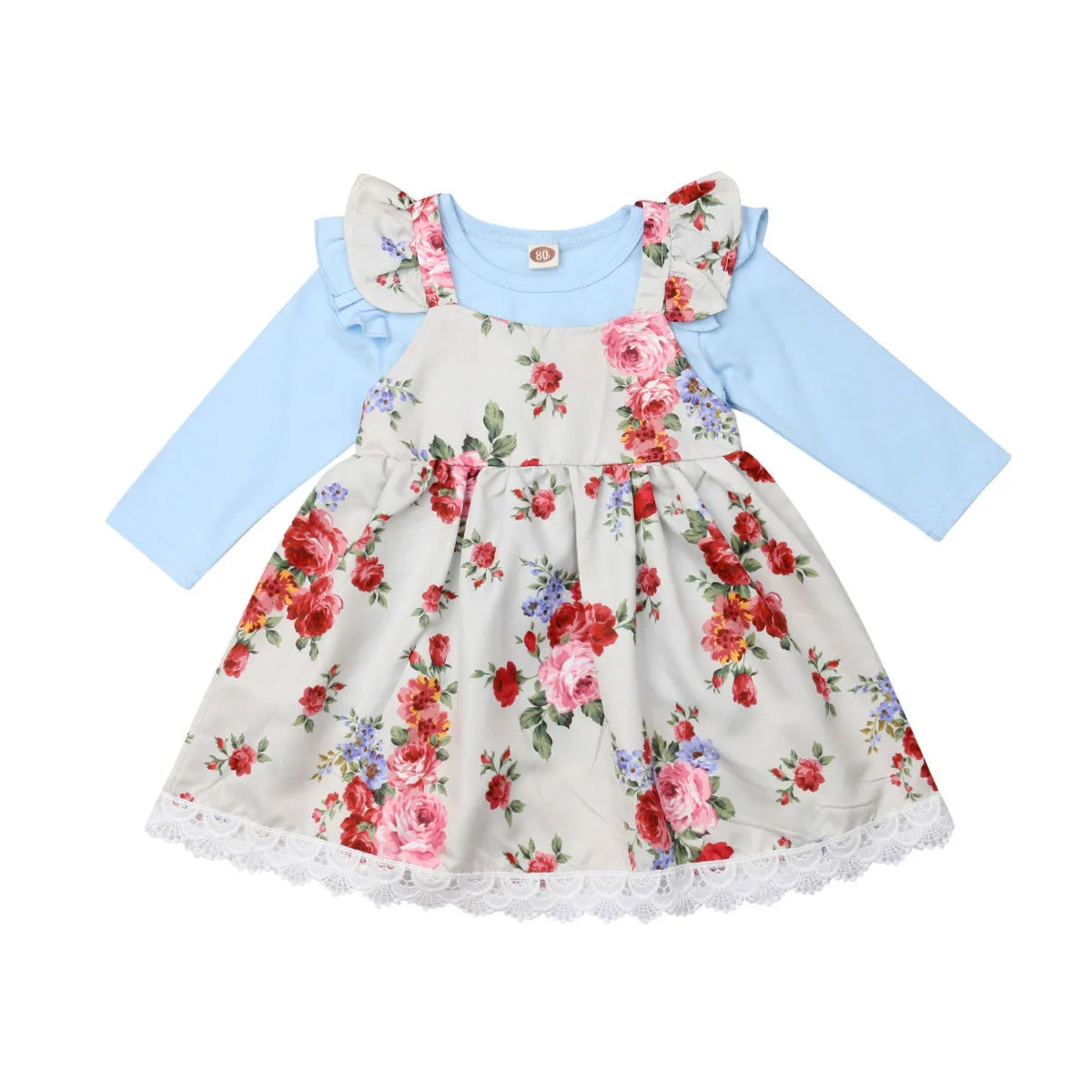 Princess Toddler Kids Baby Girl Long Sleeve Cotton T shirt Tops Floral