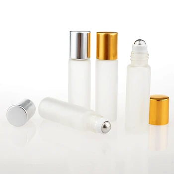 

500pcs 5mL Travel Frosting Glass Roll on Perfume Bottle For Essential Oils Empty Cosmetic Containers With Steel Beads by DHL