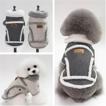 

Winter Outwear Button Dog Cat Outdoor Casual Cat Turn-down Dog Patchwork Pet Collar Coat Warm Pet etc