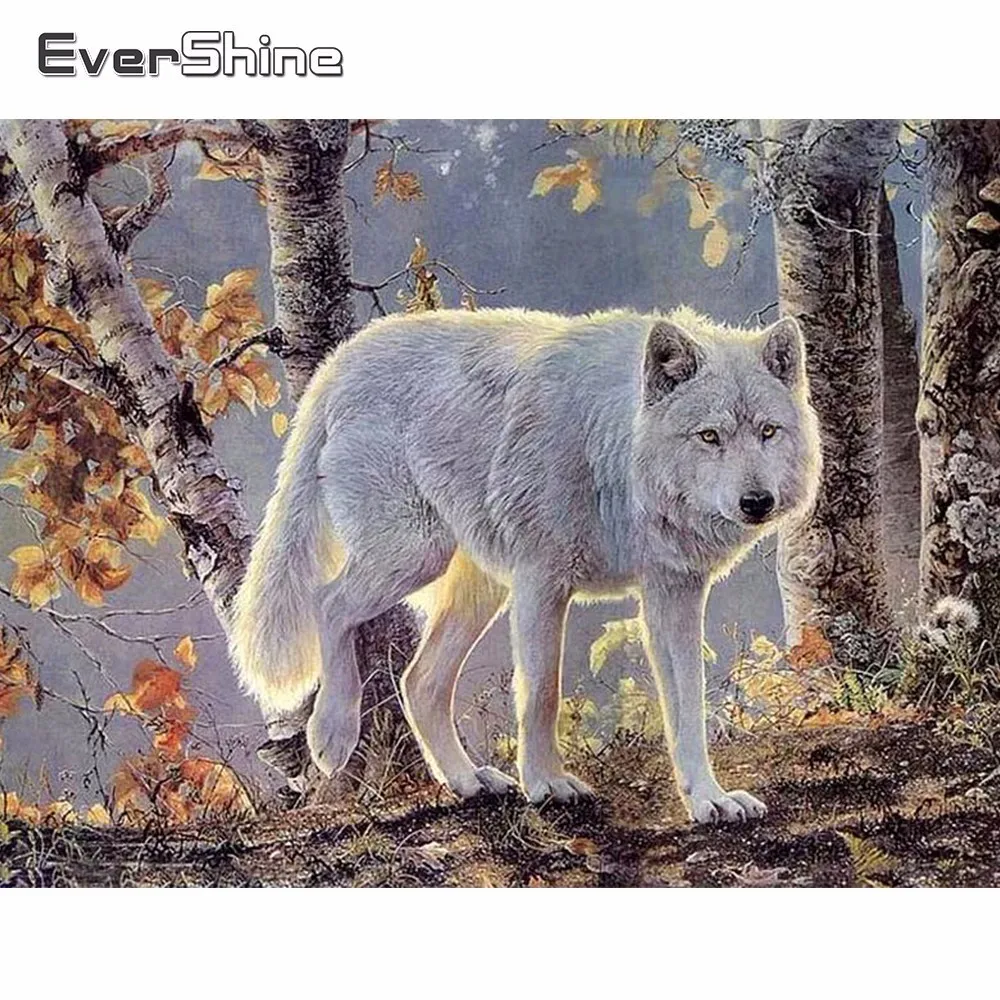 EverShine 5D Diamond Painting Full Drill Square Animals DIY Embroidery Sale Wolf Pictures Of Rhinestones Mosaic | Дом и сад
