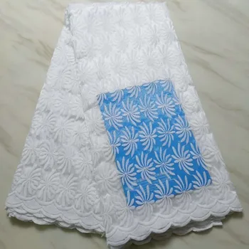 

High Quality African Lace Fabrics White Color African Mesh Cord Lace Factory Price Guipure Lace Fabrics For Wedding Dresses 2019