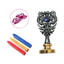 Индивидуальная восковая печать комплект печатей фотографии автомобилей Металл Дракон ручка Подарочный винный набор посылка Свадебные Приглашения карты конверт печать штамп