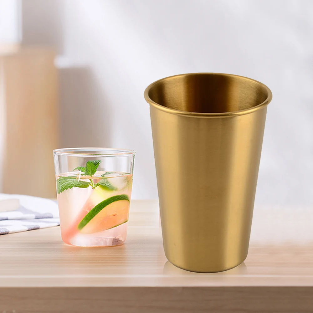 

Stainless Steel Cups 500ml Pint Drinking beer Cups Nordic retro style Metal Drinkware Single Wall Water Cup for Kids and Adults
