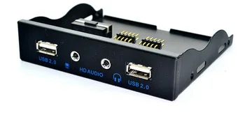 

20pcs 3.5'' 2-USB 2.0 Port HUB HD Audio Output Floppy Drive Expansion Front Panel Digital Mobile Rack Expanding for Your PC
