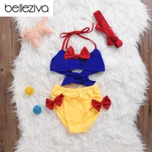 Belleziva/детское бикини для девочек; летний купальник для маленьких девочек; белоснежный Купальник; пляжная одежда; купальный костюм