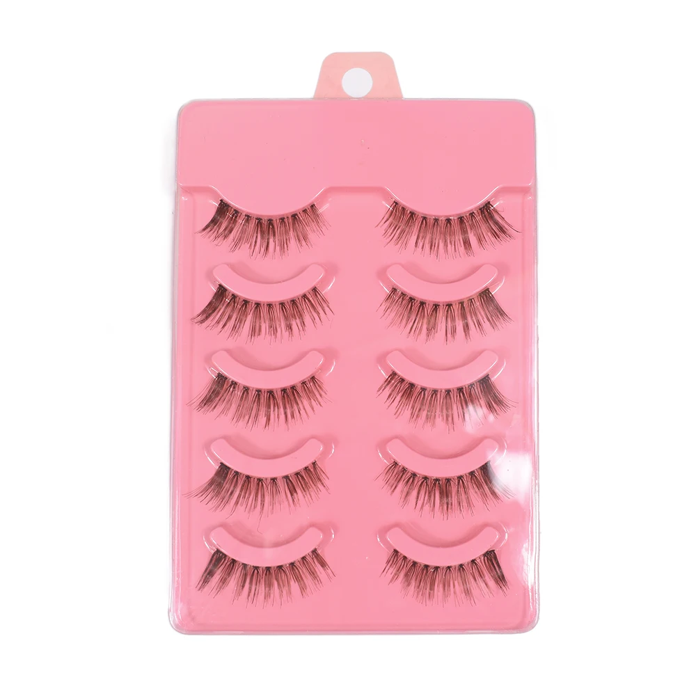 

5 Pairs New Fashion Women Soft Natural Long Cross Fake Eye Lashes Handmade Thick False Eyelashes Extension Beauty Makeup Tools