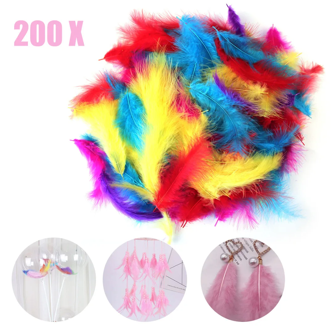 

200pcs 8-16cm Large Fluffy Marabou Feathers For DIY Feather Fan Dreamcatcher Earrings Scarf DIY Making Craft Decor Accessories