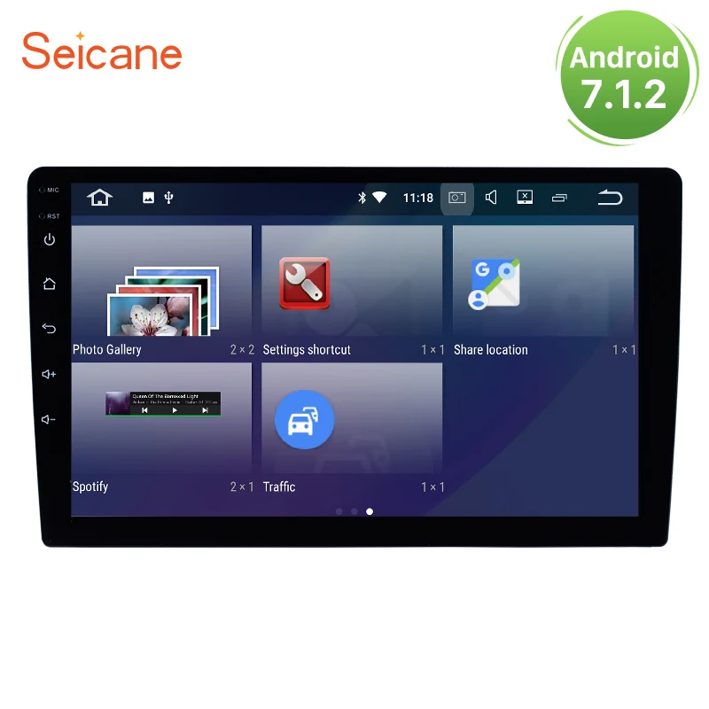 

Seicane Android 7.1/8.1 9" 2 DIN Universal Car Radio GPS Navi System Wifi Touchscreen 1GB Multimedia Player Head Unit Stereo
