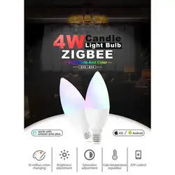 Zigbee Zll Led 4 W свечах лампа Rgb/rgbw/rgbww/cw AC100-240V E12/E14 Wotk свечах Smart APP Управление