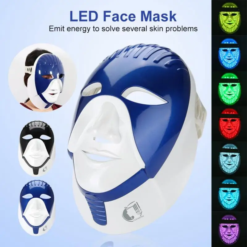 

Seven Colors LED Light Photon Facial Neck Mask Wrinkle Acne Removal Skin Rejuvenation LED Face Mask Neck Spa