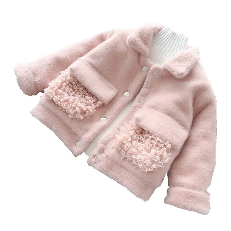 

2018 winter girl coat pink fleece worm kids winter jacket fleece children clothes new year costume holiday baby girl clothes