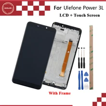 Ocolor Cho Ulefone Power 3L Màn Hình Hiển Thị LCD Và Màn Hình Cảm Ứng Với Khung Hình 6 "Cho Ulefone Power 3L Màn Hình Thay Thế + Dụng Cụ + Keo