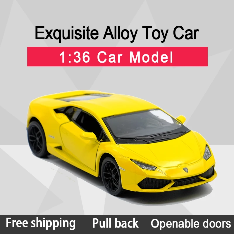 1:36 Lamborghini Huracan LP610-4 Sports Car Model Alloy Diecast Toy Vehicle Gift 
