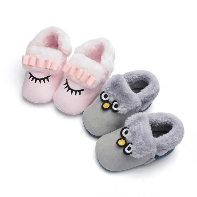 لطيف طفل الفتيان الفتيات الصوف الكرتون طباعة أحذية طفل المضادة للانزلاق أحذية رياضية طفل الاكسسوارات الأحذية لحديثي الولادة طفل أحذية