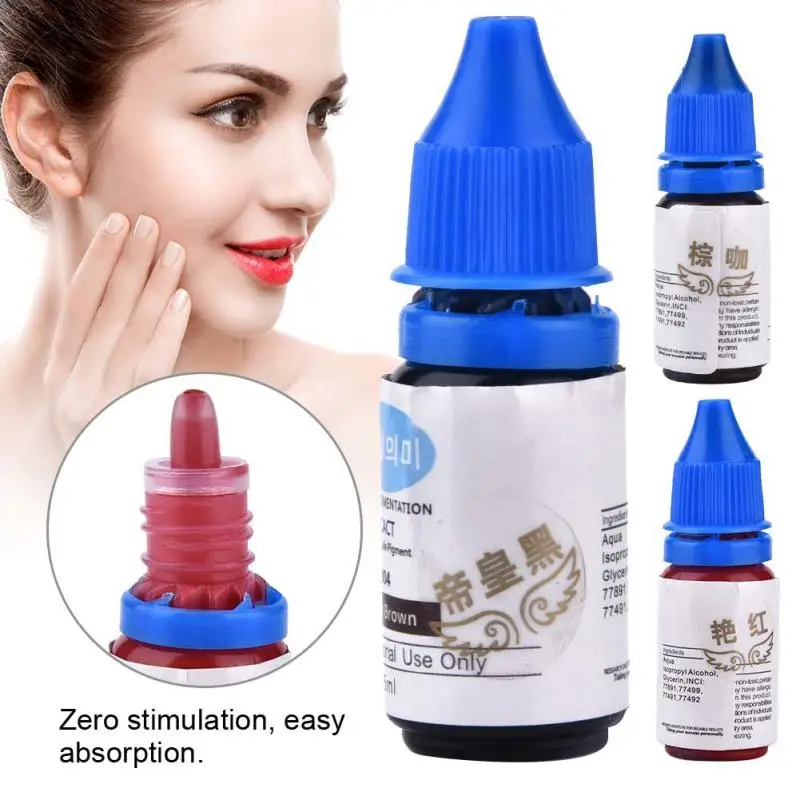 

15ml Permanent Makeup Lip Tone Eyebrow Pure Pigment Color Tattoo Ink For Body Color Paint Beauty Art Tattoo Supplies s