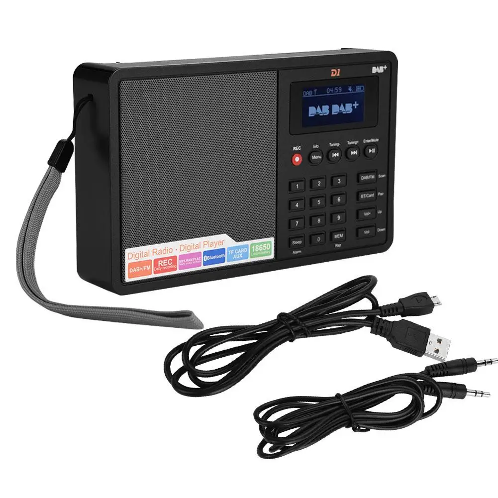 

DAB+ Radios Support FM RDS Station Potable Bluetooth FM Radio 1.8 Inch Screen LCD Display TF Card Digital Radio FM DAB Receiver
