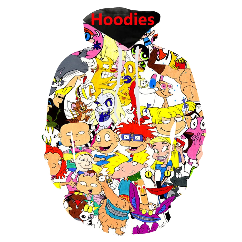 

cartoon characters 90s 3d print hoody/tee shirts/sweatshirts/hoodies/pants men harajuku funny streetwear hip hop tracksuit coats
