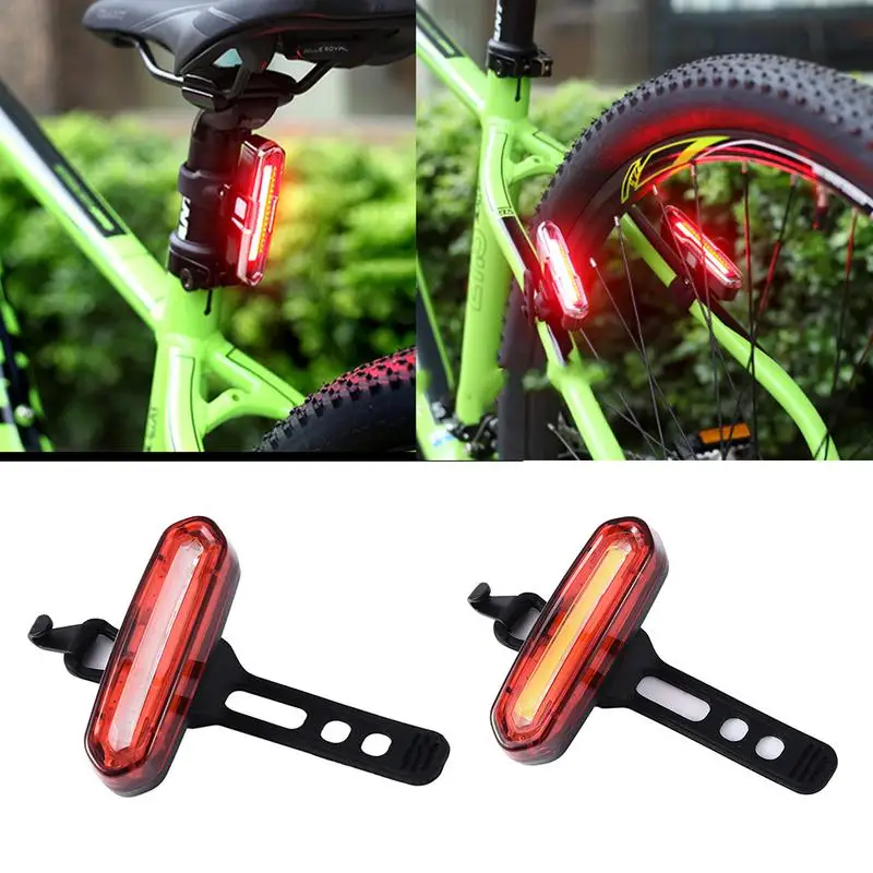 Mountain Bike Tail Light Taillight Rechargeable COB LED USB MTB Safety