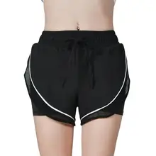 Для женщин Повседневное эластичный пояс сетки лоскутное шнурок выше колена шнурок, тренировочные шорты