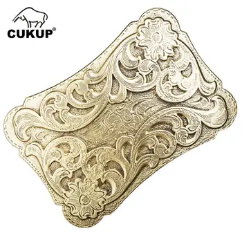 

CUKUP Brand Name Belts Chinese Floral Styles Pattern Solid Gold Brass Belt Buckles New Design 2018 3.8cm Smooth Buckle BRK043