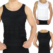 Формирующая тонкая футболка мужской жилет для похудения мужской жилет формы для похудения скульптурный с коротким рукавом обтягивающая белая черная цветная хорошего качества