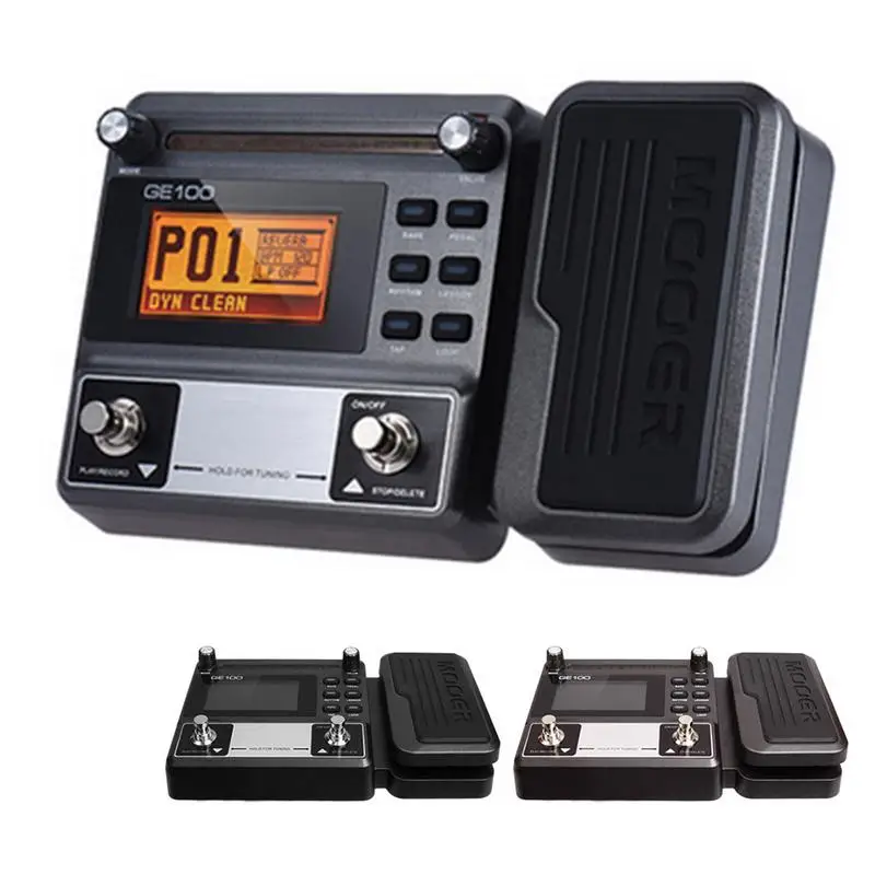 

LCD Display GE100 Guitar Effect Pedal Multi-effects Processor Guitar Pedal with 180 Seconds Loop Recording 60 Effect Types