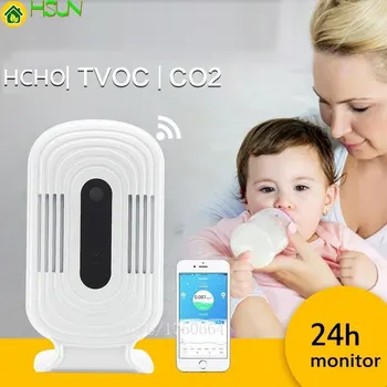 

WIFI HCHO TVOC CO2 Thermometer Hygrometer Carbon Dioxide Monitor Smart Gas Detector Formaldehyde Air Quality Analyzer