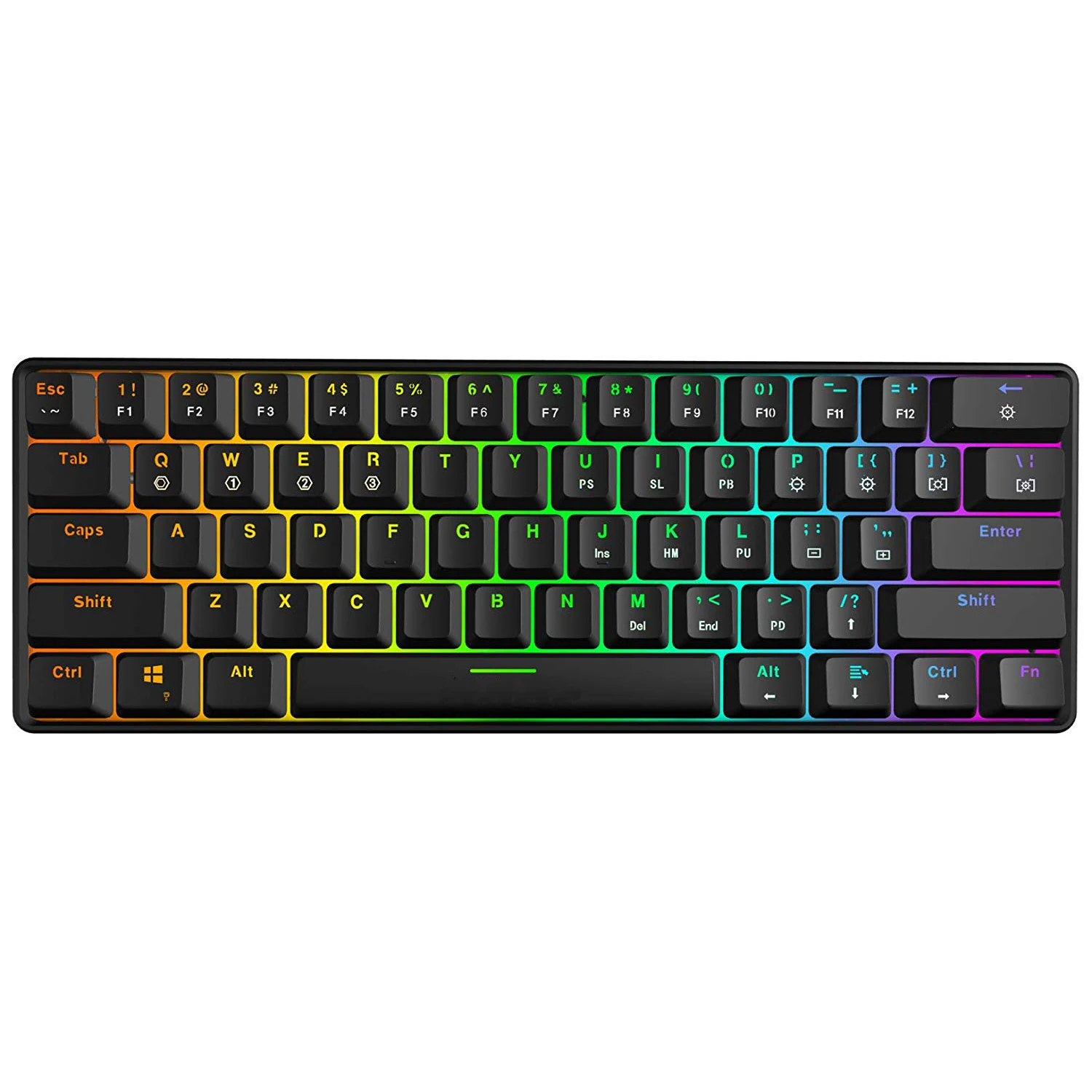 

Mechanical Keyboard, 61 Keys Optical Switch Multi-color RGB LED Backlit Wired Gaming Keyboard, IP67 Waterproof Wrist Rest, Erg
