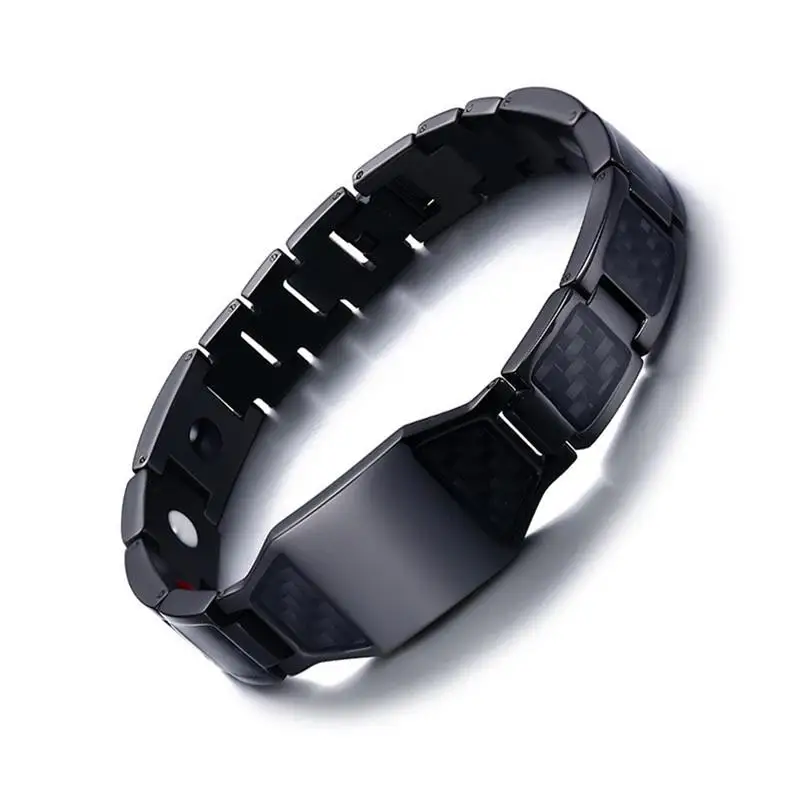 

Stylish Men&#39s Carbon Fiber Bio Energy Bracelets Health Magnetic Link Chain Bracelets Bangles Perfect Gifts Accessories