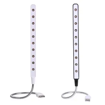 

10 LED Flexible Mini Light Ultra Bright USB Charging Laptop PC Computer Table Lamp All Angle Adjustable Computer Reading Lamps