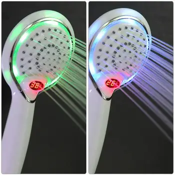 

LCD Hand Shower Led Handheld Shower Head with Temperature Digital Display 3 Colors Change Water Powered LED Shower Sprinkler