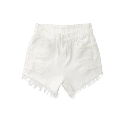 Las Mujeres Del Verano Rasgaron los Pantalones Cortos Del Agujero Pantalones Vaqueros de la Manera Cintura Alta Elasticidad Pantalones Cortos de Mezclilla Femeninos Pantalones Cortos de Señora Blanco Sólido Las Mujeres Del Verano Rasgaron los Pantalones Cortos Del Agujero Pantalones Vaqueros de la Manera Cintura Alta Elasticidad Pantalones Cortos de Mezclilla Femeninos Pantalones Cortos de Señora Blanco Sólido