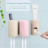 6Pcs Toothbrush Rack Toothpaste Dispenser Hands Free Auto Toothpaste Dispenser Squeeze Out Wall Mount Bathroom Accessories