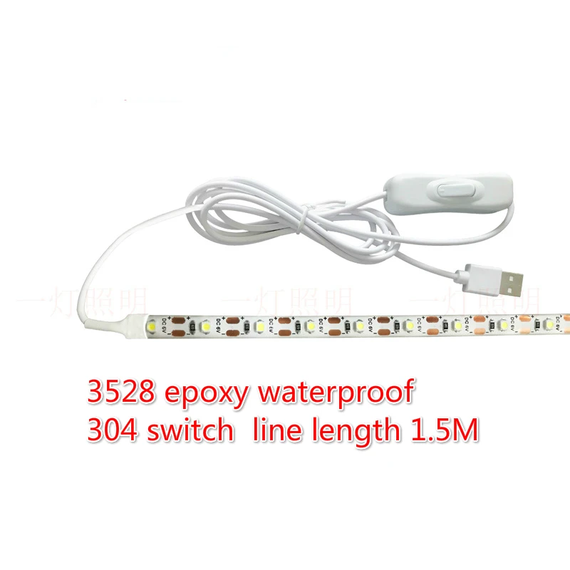 DE. SOUL Водонепроницаемая USB Светодиодная лента 3528 SMD DC5V Гибкая ленточная лампа с 301