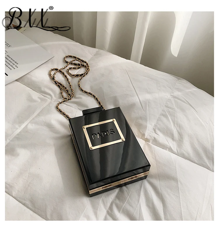 

BXX Bag / 2019 New Fashion Spring And Summer Women Personality Transparent Perfume Bottle Acrylic Shoulder Messenger Bags ZB706