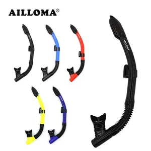 AILLOMA сухая трубка с регулируемым держателем для подводного плавания силиконовая дыхательная трубка для плавания подводная трубка для взрослых - изображение