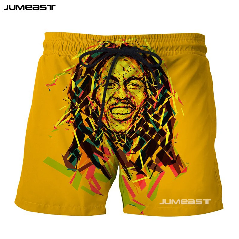 Jumeast Bob Marley короткие штаны с 3D принтом забавные дымчатые для мужчин пение регги