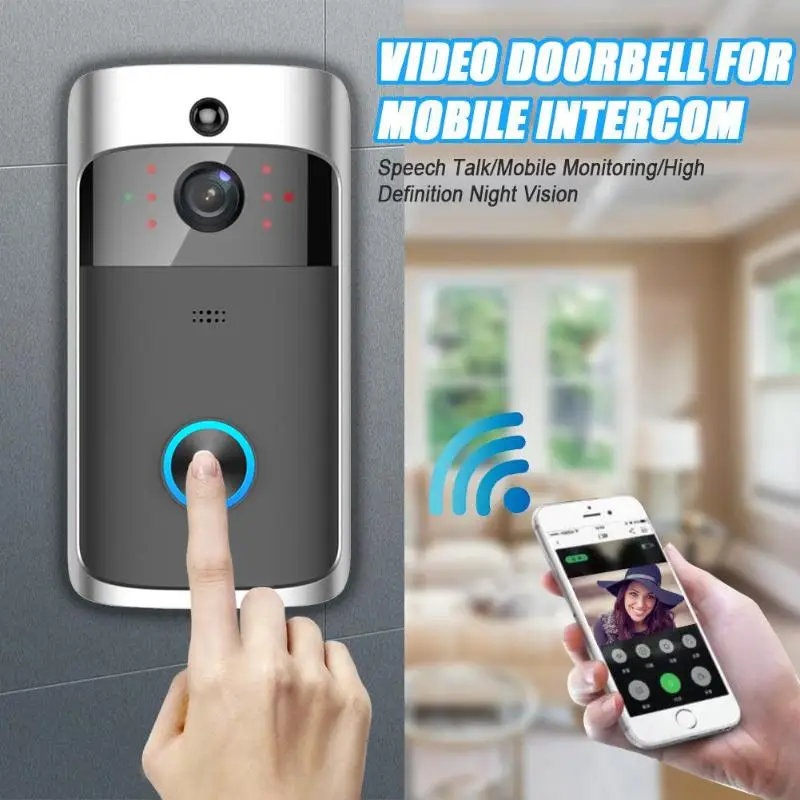 

Smart WiFi Video Doorbell Security Door Phone Visual Call Intercom PIR Motion Sensor Night Vision Remote Monitoring Door Bell