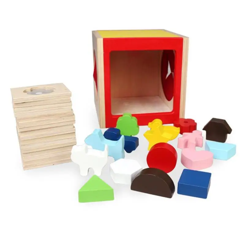 Comprar Juguetes de madera para niños Montessori Touch Guess Geometric Shape niños educativos Montessori Puzzle caja juguetes para niños regalo