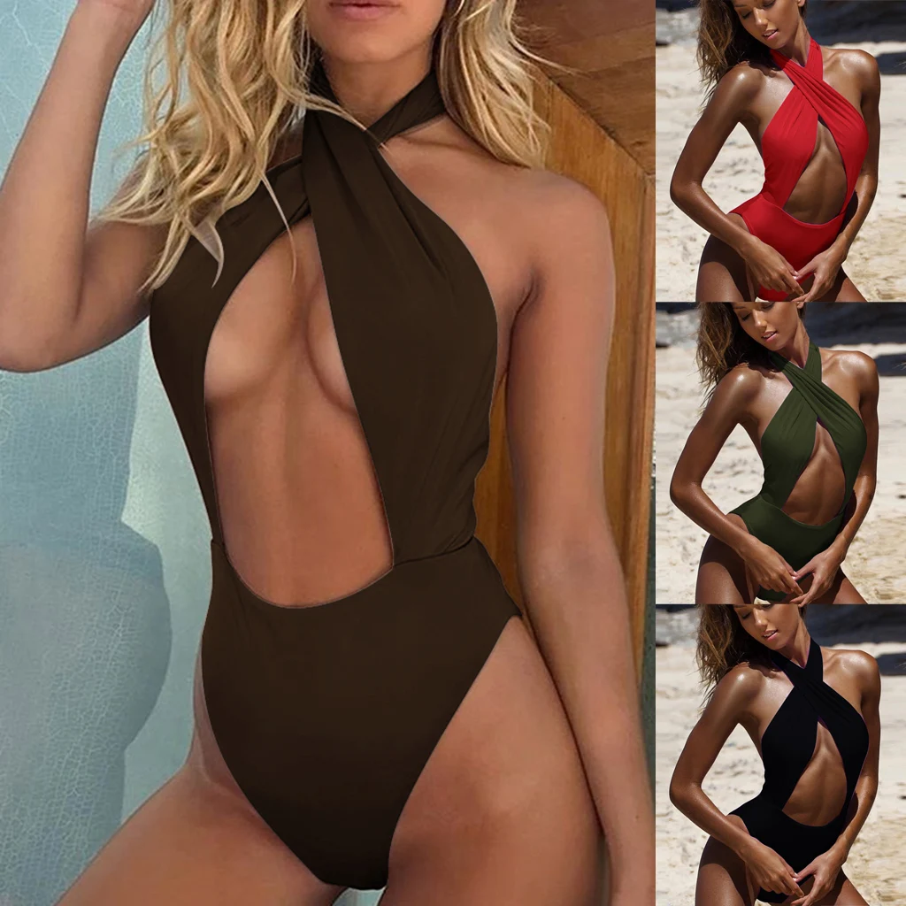 Thefound Swimwear Women Bodysuit Sexy Women One Piece Sexy Jumpsuit Playsuit Push Up Bandage Clubwear Monokini Bathing Suit