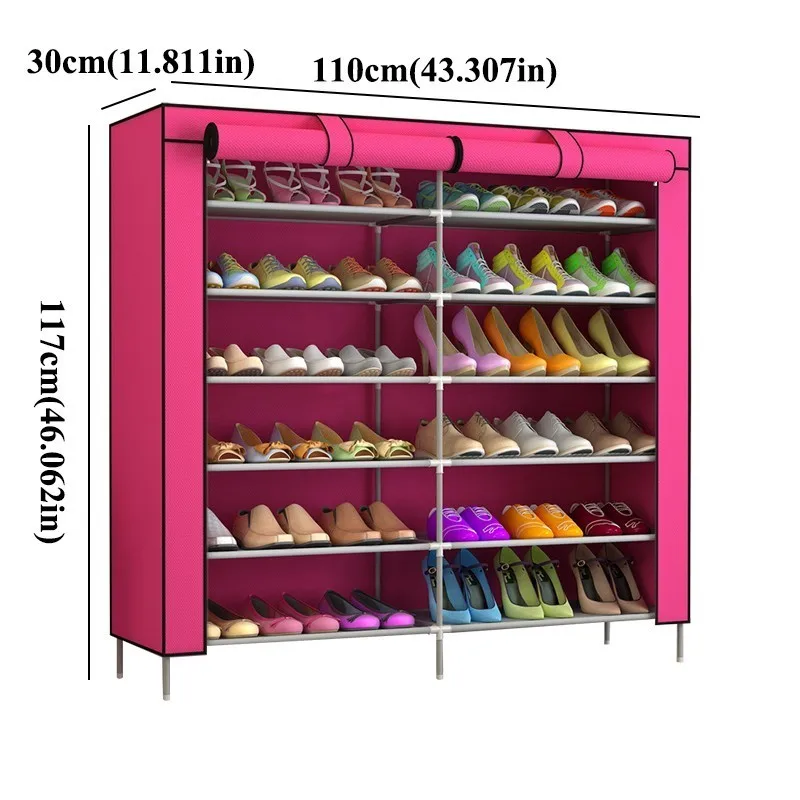 Большая емкость пылезащитный металлический двойной шкаф для обуви, современный водонепроницаемый органайзер для хранения, минималистичные полки для обуви