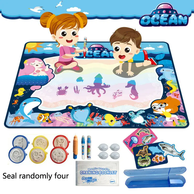 

Kid Boy Girl Drawing Water Pen Painting Magic Doodle Mat Board Toys Set Magic Canvas Color Water Canvas Graffiti Carpet Toy Gift